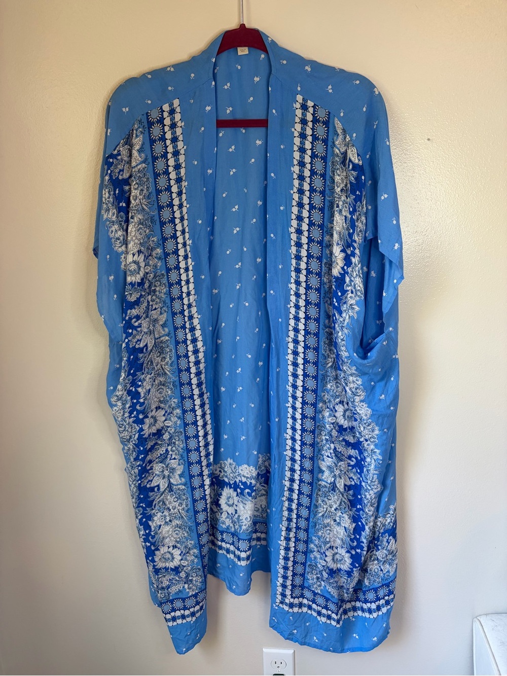LOFT Light Blue Floral Print Kimono
